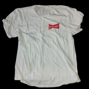 Budweiser Vintage Graphic T-Shirt White Men's Short Sleeve Size Large Used